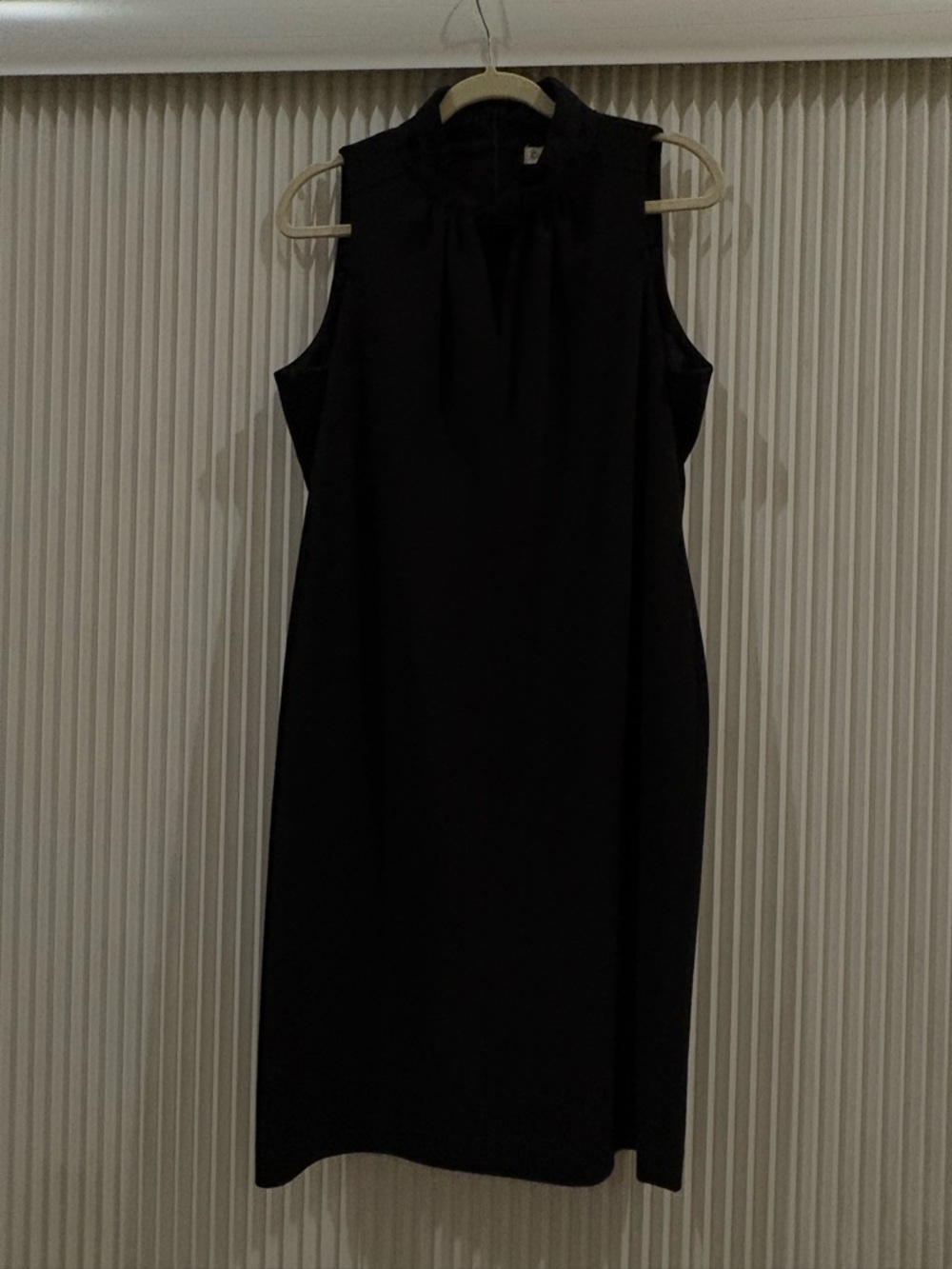 Calvin Klein Black Sleeveless Shift Dress with Neck Tie